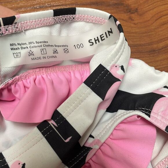 Mommy and me Striped & Flamingo Print Tie Side Bikini Swimsuits - Picture 6 of 16